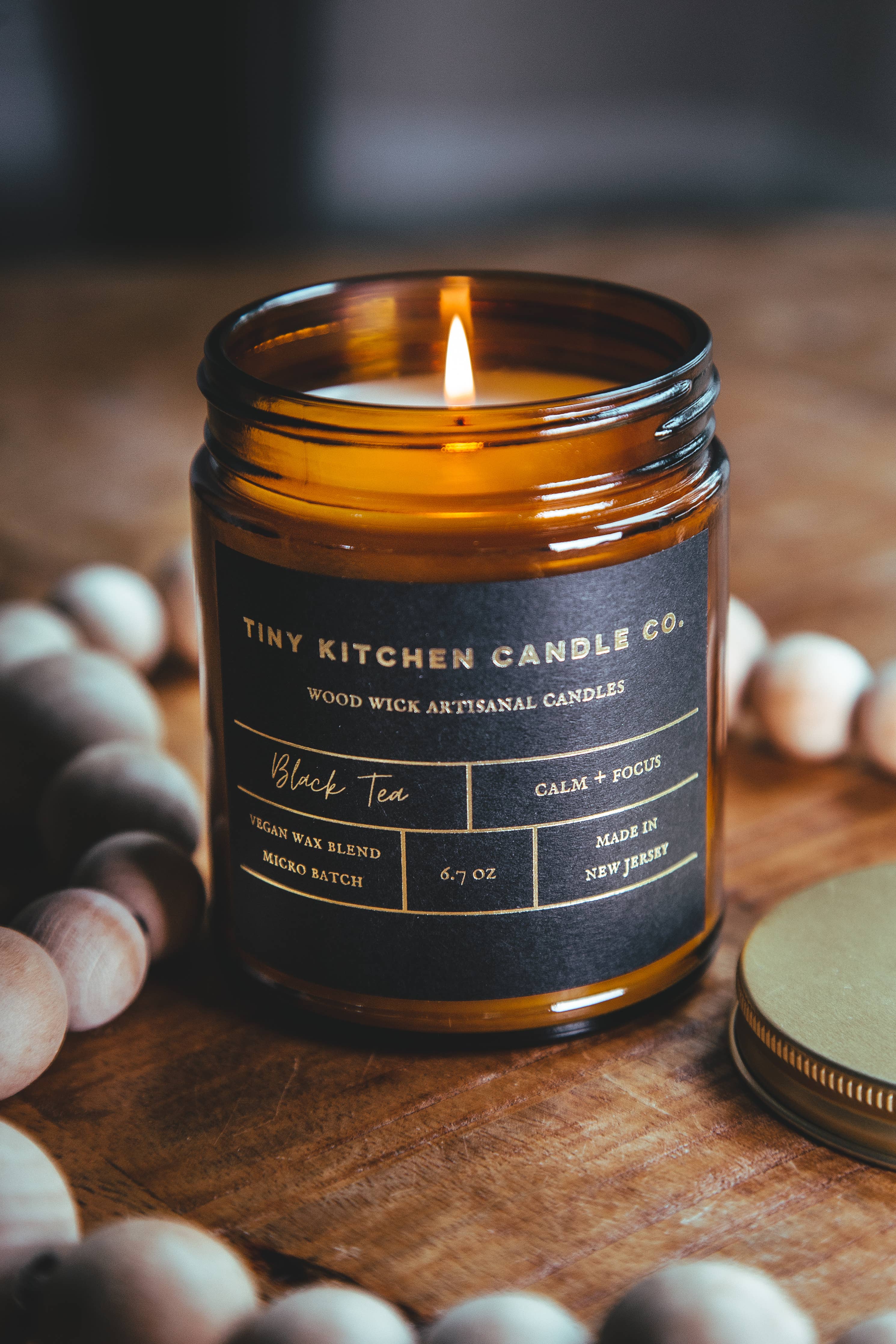 Black Tea Wood Wick Candle